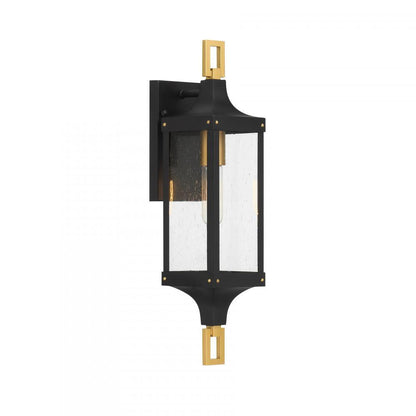 Savoy House Glendale 1-Light Outdoor Wall Lantern in Matte Black and Weathered Brushed Brass, Savoy House 5-275-144 ALXK2