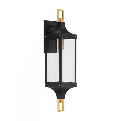 Savoy House Glendale 1-Light Outdoor Wall Lantern in Matte Black and Weathered Brushed Brass, Savoy House 5-279-144 ALXK6