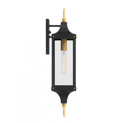 Savoy House Glendale 1-Light Outdoor Wall Lantern in Matte Black and Weathered Brushed Brass, Savoy House 5-279-144 ALXK6