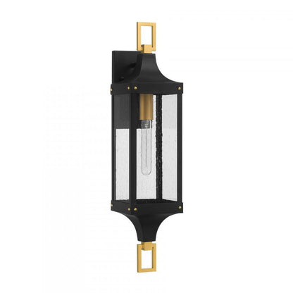 Savoy House Glendale 1-Light Outdoor Wall Lantern in Matte Black and Weathered Brushed Brass, Savoy House 5-279-144 ALXK6