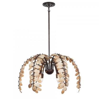 Savoy House Grecian 6-Light Chandelier Champagne Mist with Coconut Shell