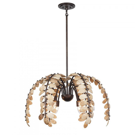 Savoy House Grecian 6-Light Chandelier Champagne Mist with Coconut Shell