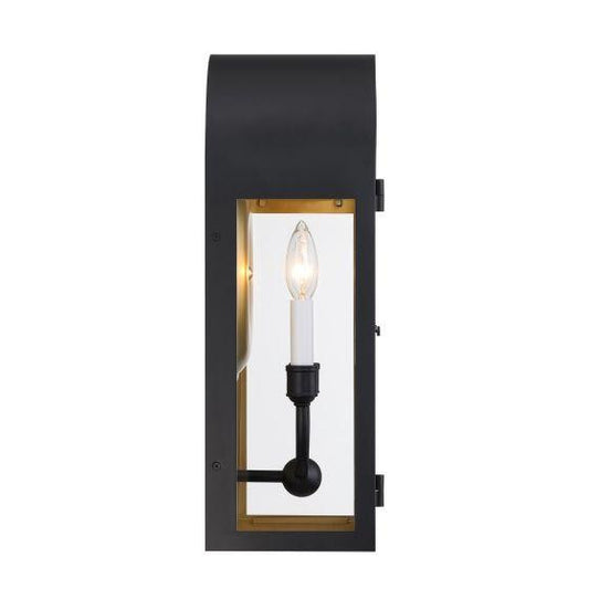 Savoy House Grotto 2-Light Outdoor Wall Lantern in Matte Black with Vintage Gold, Savoy House 5-411-331 APTDL