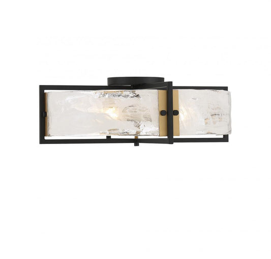 Savoy House Hayward 4-Light Semi-Flush Mount Matte Black with Warm Brass Accents