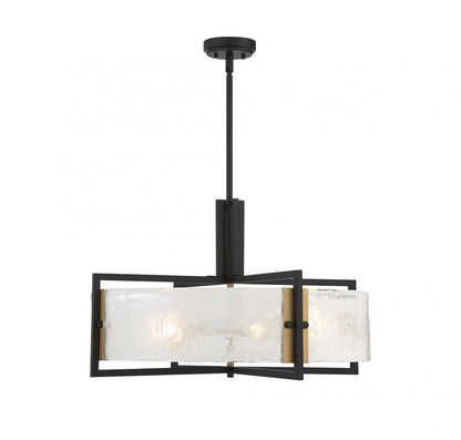 Savoy House Hayward 5-Light Pendant Matte Black with Warm Brass Accents