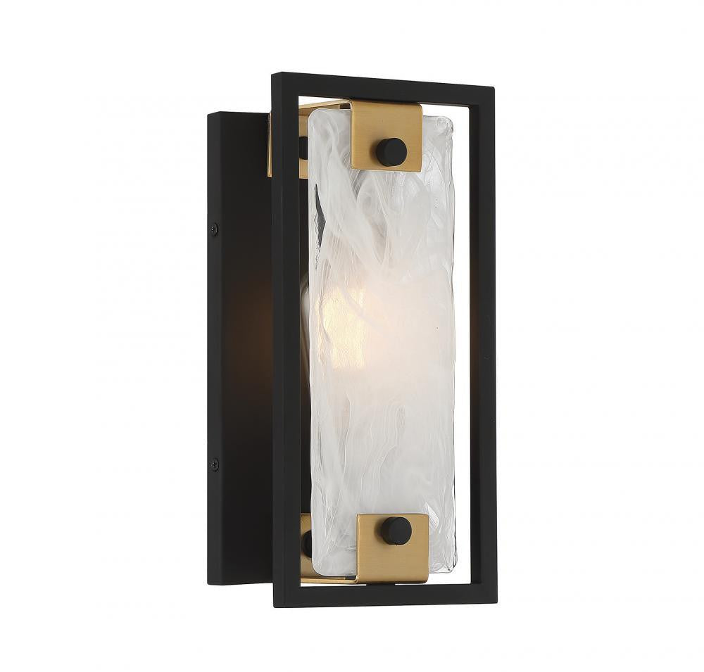 Savoy House Hayward Wall Sconce Matte Black with Warm Brass Accents