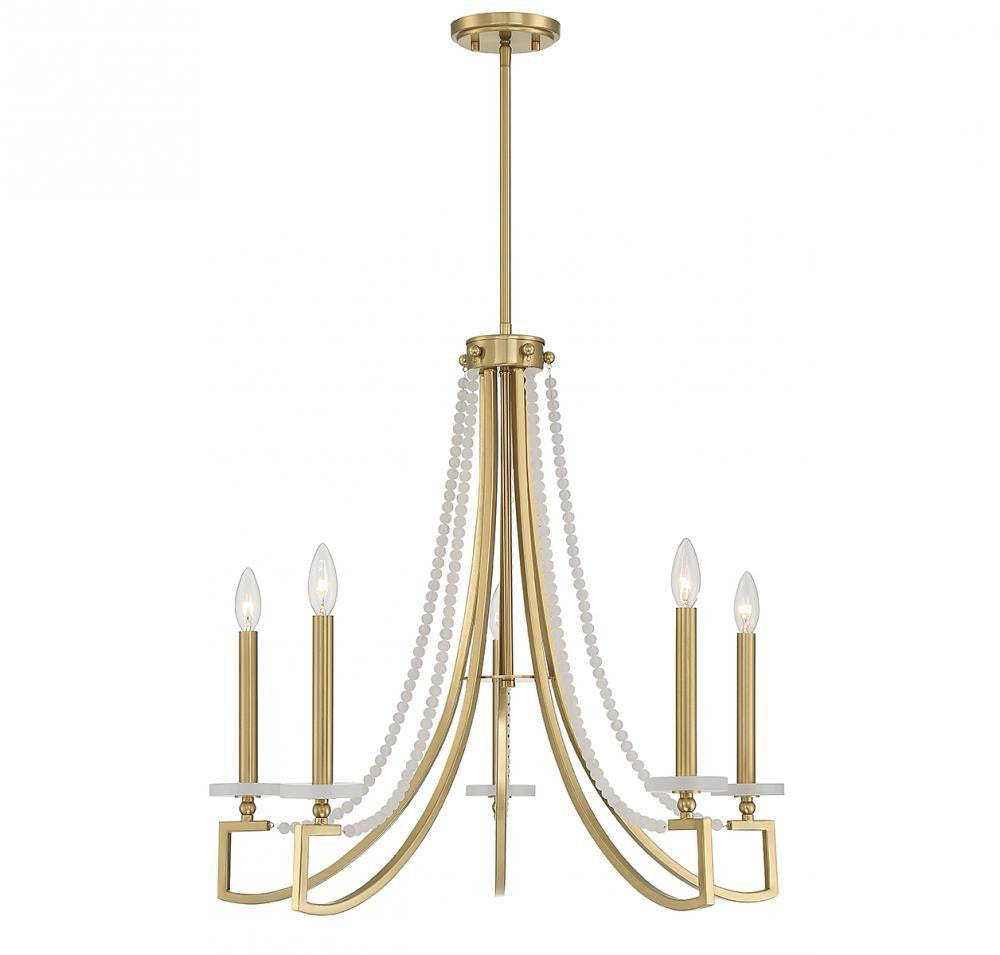 Savoy House Helen 5-Light Chandelier Warm Brass