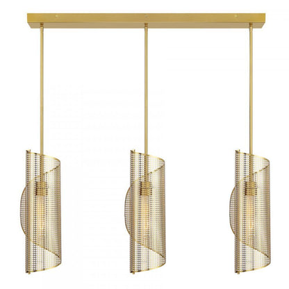 Savoy House Hillbourne 3-Light Linear Chandelier Warm Brass