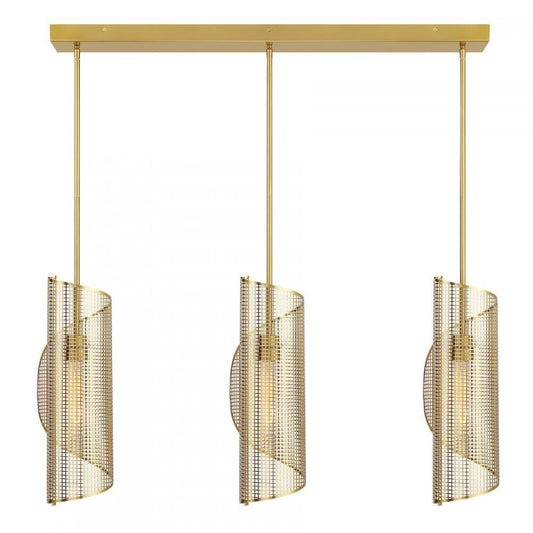 Savoy House Hillbourne 3-Light Linear Chandelier Warm Brass