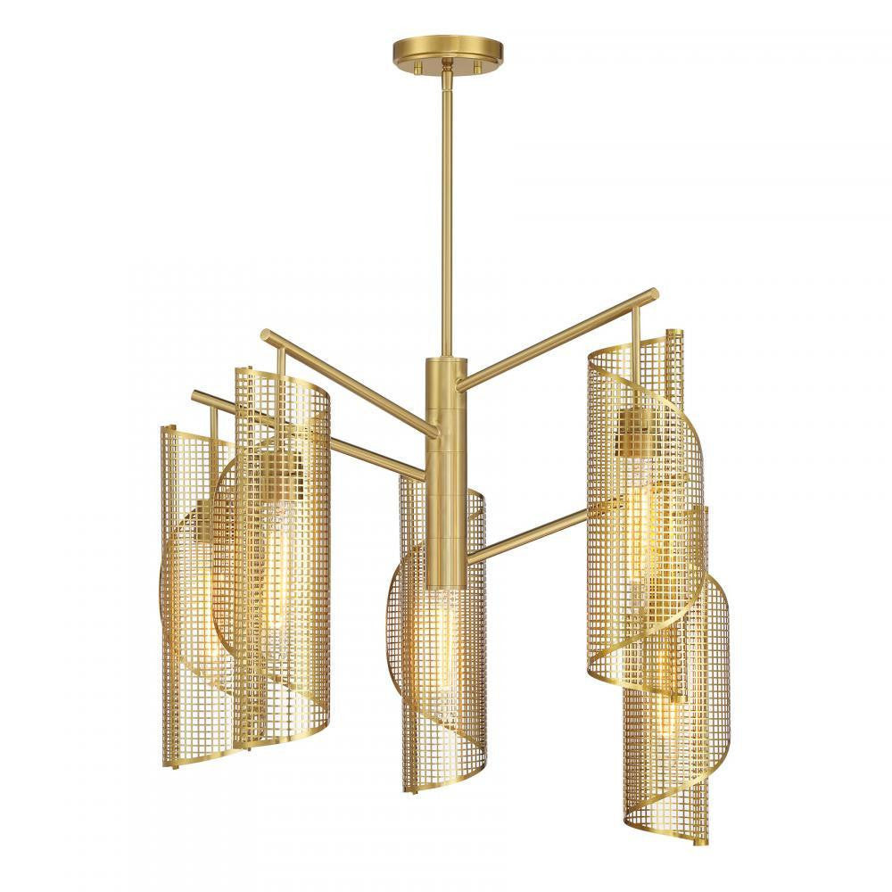Savoy House Hillbourne 5-Light Chandelier Warm Brass