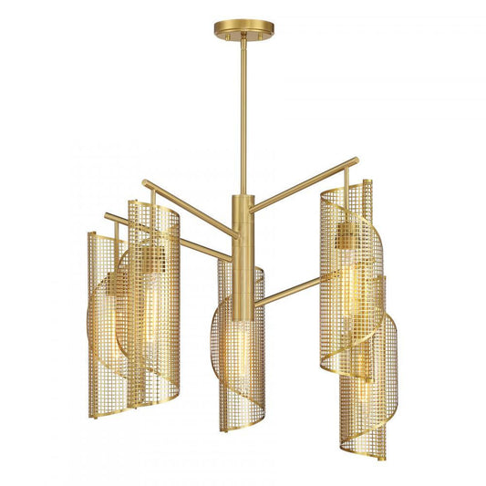 Savoy House Hillbourne 5-Light Chandelier Warm Brass