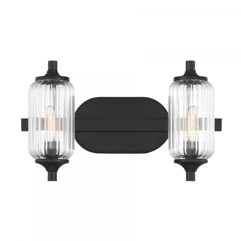 Savoy House Holton 2-Light Bathroom Vanity Light Matte Black