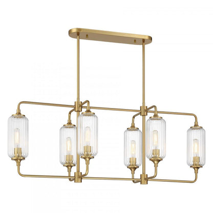 Savoy House Holton 6-Light Linear Chandelier Warm Brass
