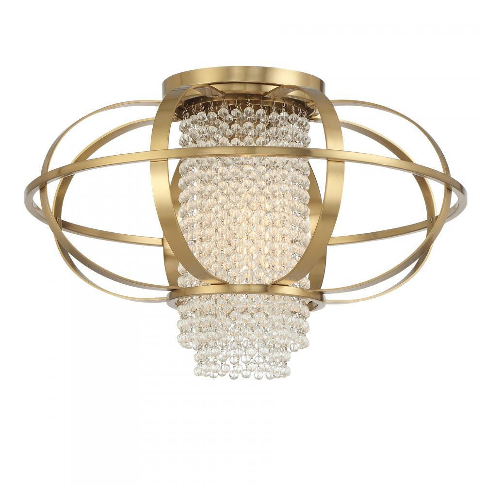 Savoy House Idlewild 1-Light Ceiling Light Warm Brass
