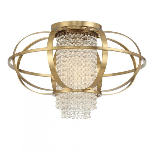 Savoy House Idlewild 1-Light Ceiling Light Warm Brass