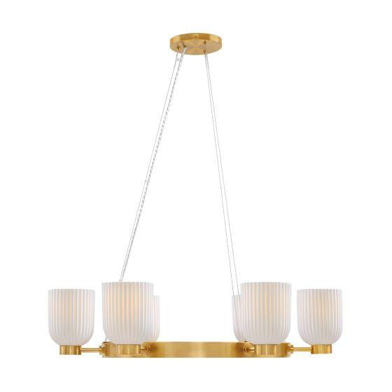 Savoy House Isla Blanca 6-Light Chandelier Warm Brass