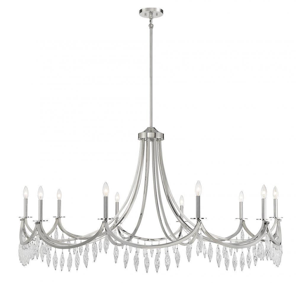 Savoy House Kameron 10-Light Chandelier Polished Nickel