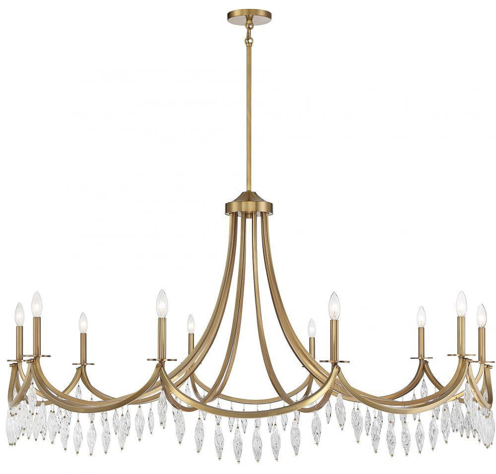 Savoy House Kameron 10-Light Chandelier Warm Brass
