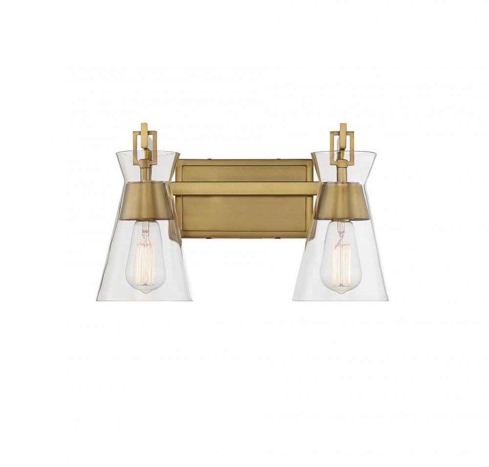 Savoy House Lakewood 2-Light Bath Vanity Warm Brass