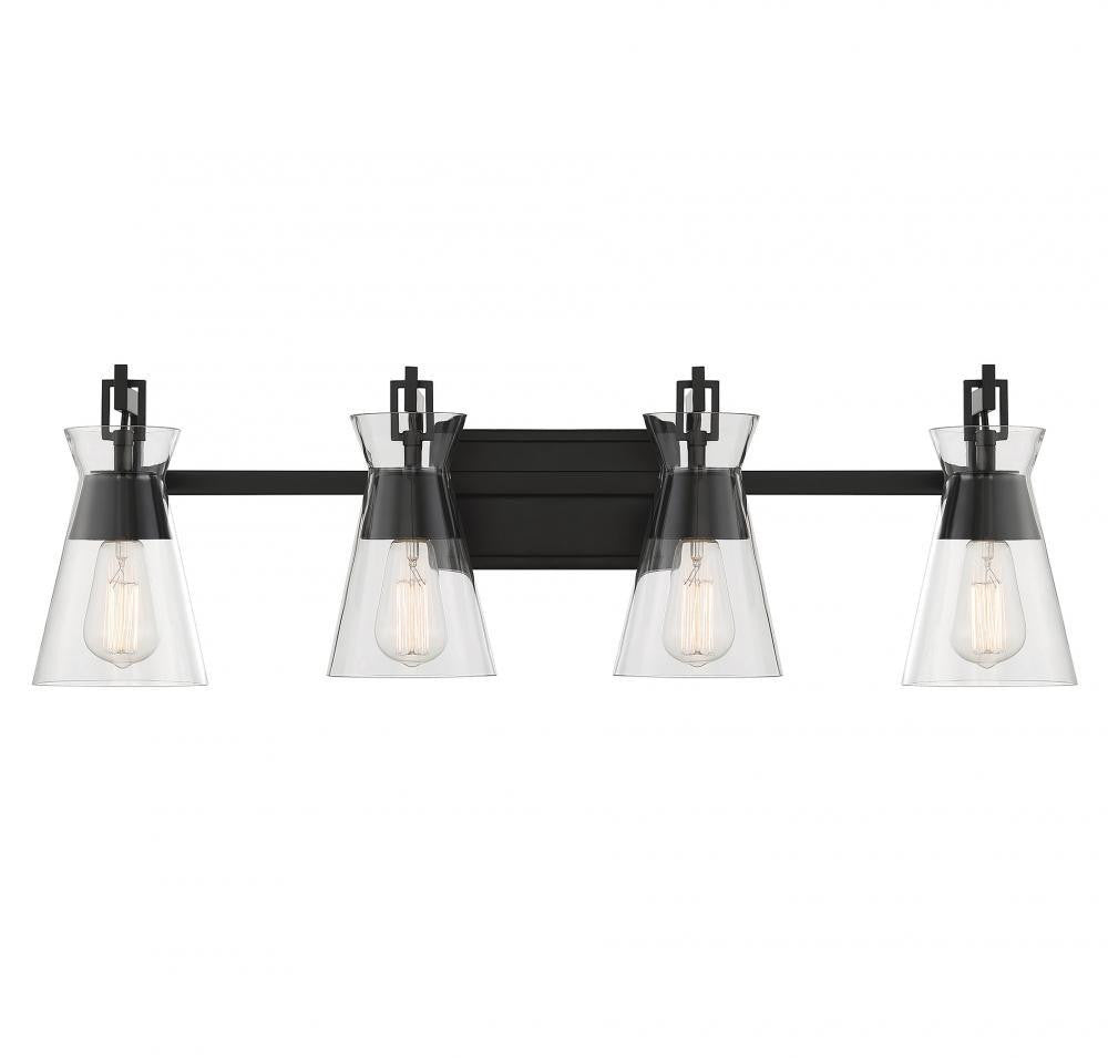 Savoy House Lakewood 4-Light Bath Vanity Matte Black