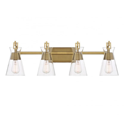 Savoy House Lakewood 4-Light Bath Vanity Warm Brass