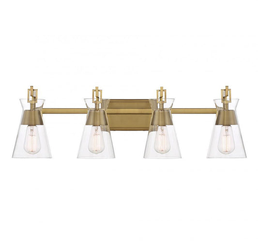 Savoy House Lakewood 4-Light Bath Vanity Warm Brass