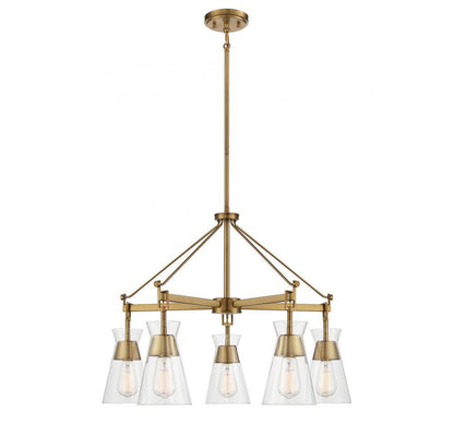 Savoy House Lakewood 5-Light Chandelier Warm Brass