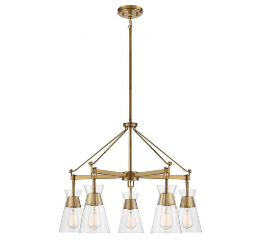 Savoy House Lakewood 5-Light Chandelier Warm Brass