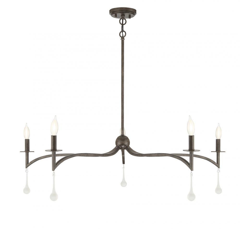 Savoy House Laramie Chandelier, 5-Light, Chelsea Walnut, 43"W (1-1099-5-183 AHU1A)