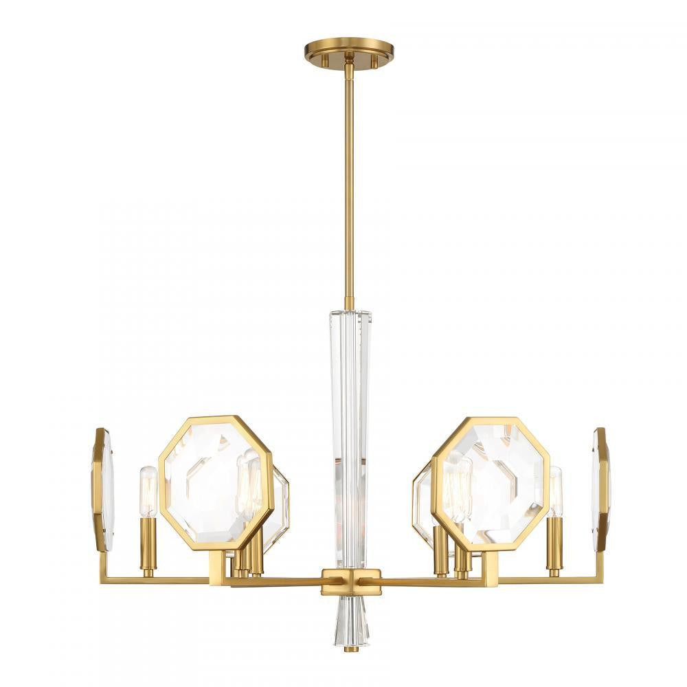 Savoy House Leighton 6-Light Chandelier Warm Brass