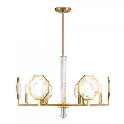 Savoy House Leighton 6-Light Chandelier Warm Brass