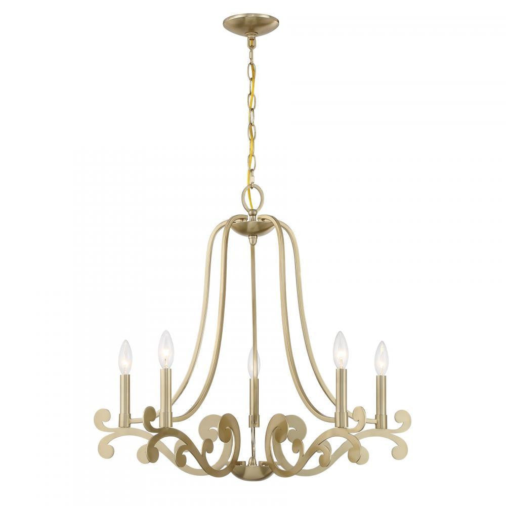 Savoy House Lombard 5-Light Chandelier Noble Brass