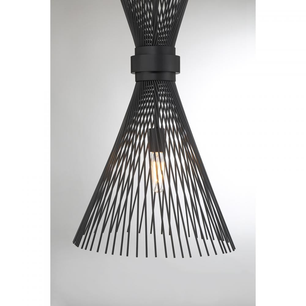 Savoy House Longfellow 1-Light Pendant in Matte Black, Savoy House 7-9602-1-89 ALXLY