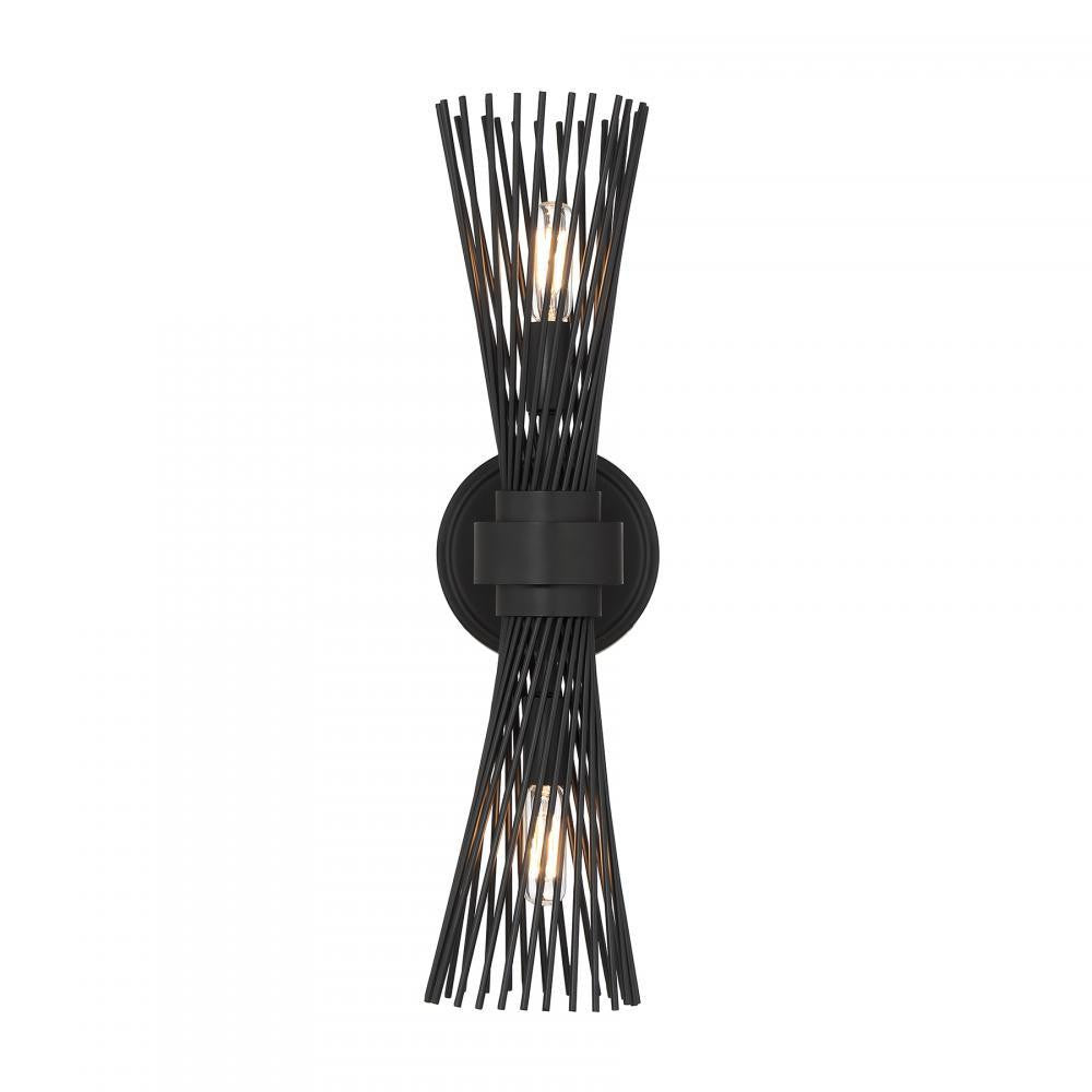 Savoy House Longfellow 2-Light Wall Sconce in Matte Black, Savoy House 9-9603-2-89 ALYKU