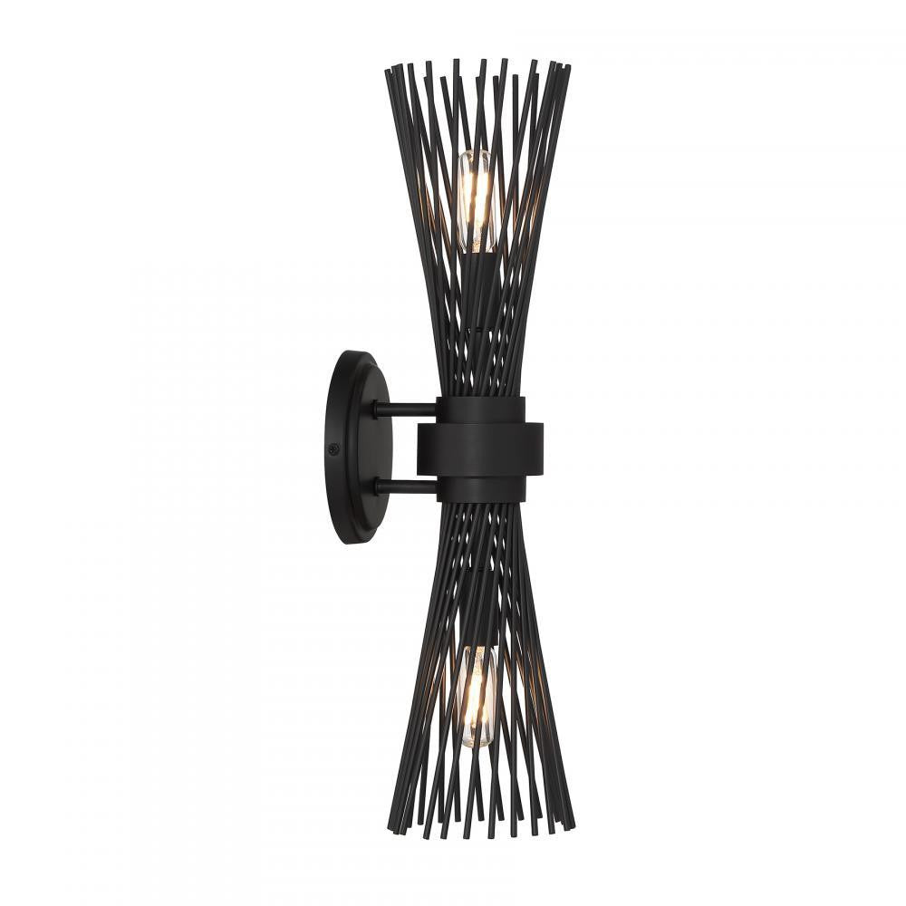 Savoy House Longfellow 2-Light Wall Sconce in Matte Black, Savoy House 9-9603-2-89 ALYKU