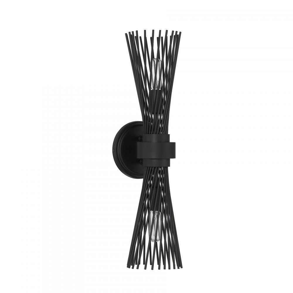Savoy House Longfellow 2-Light Wall Sconce in Matte Black, Savoy House 9-9603-2-89 ALYKU