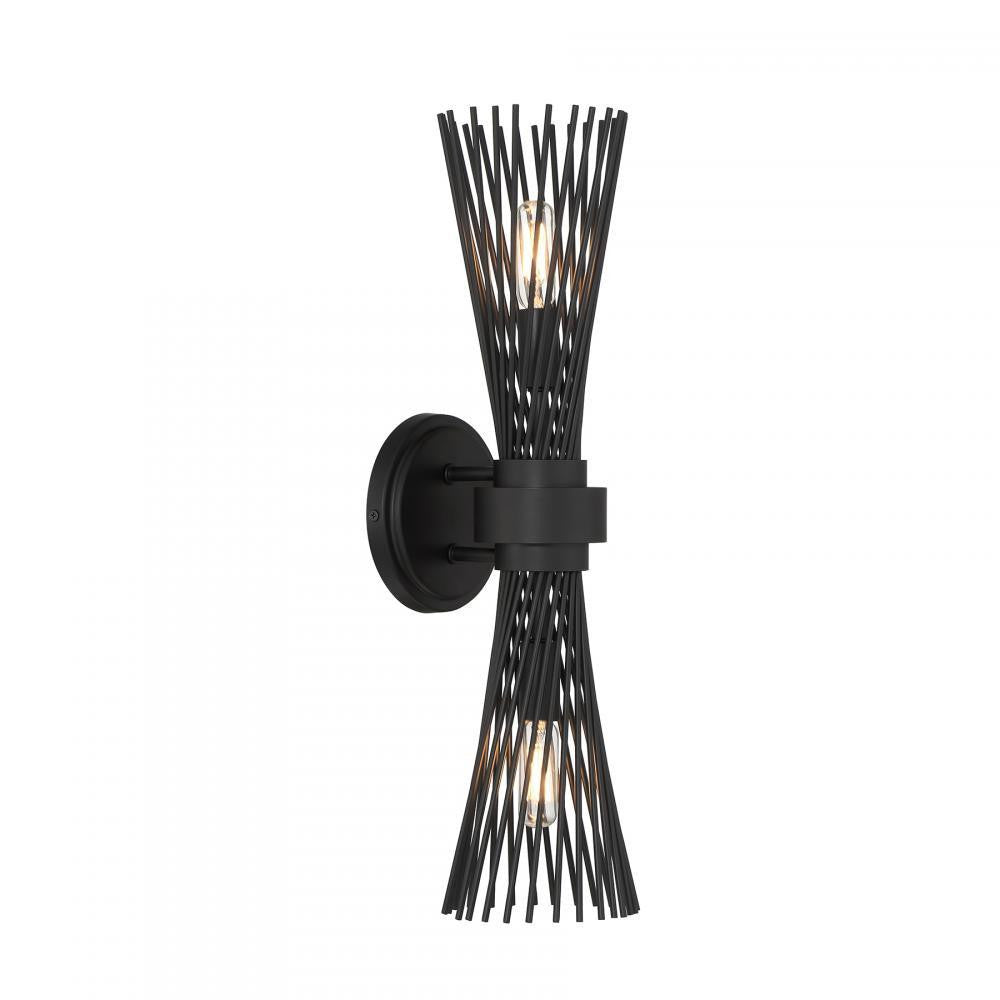 Savoy House Longfellow 2-Light Wall Sconce in Matte Black, Savoy House 9-9603-2-89 ALYKU