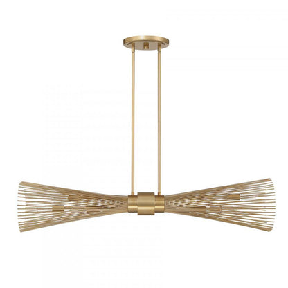 Savoy House Longfellow 6-Light Linear Chandelier Matte Black