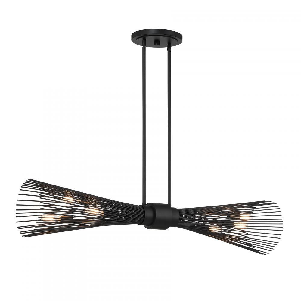 Savoy House Longfellow 6-Light Linear Chandelier in Matte Black, Savoy House 1-9601-6-89 ALWNA