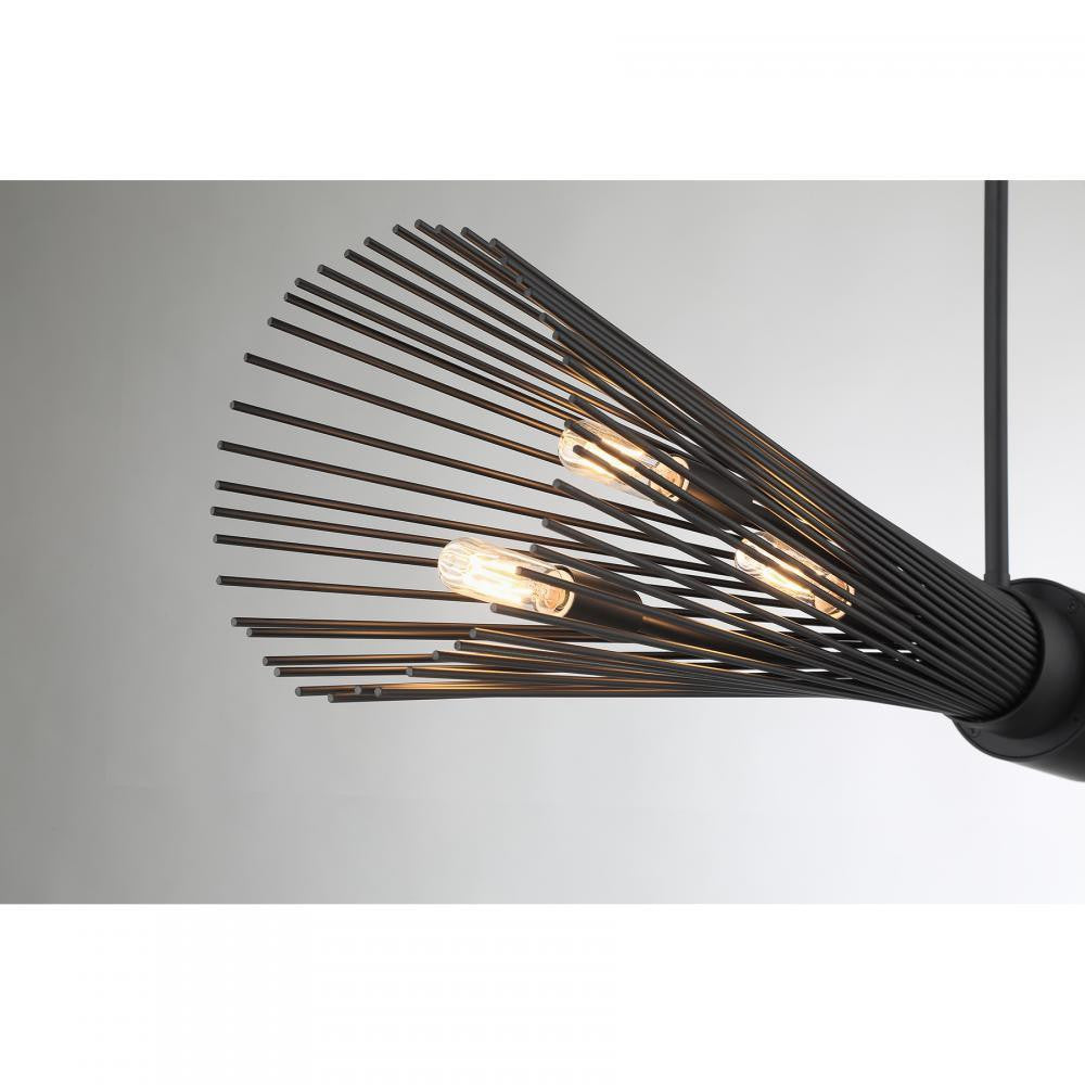 Savoy House Longfellow 6-Light Linear Chandelier in Matte Black, Savoy House 1-9601-6-89 ALWNA