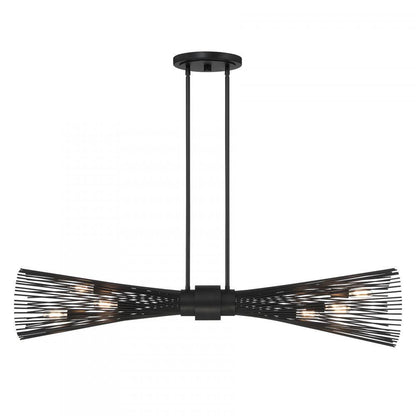 Savoy House Longfellow 6-Light Linear Chandelier in Matte Black, Savoy House 1-9601-6-89 ALWNA