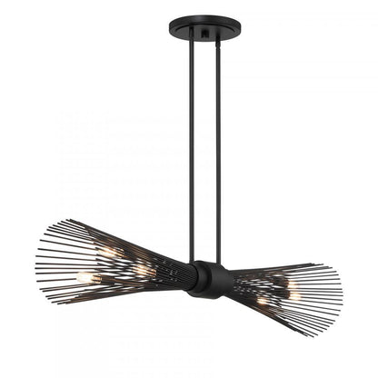 Savoy House Longfellow 6-Light Linear Chandelier in Matte Black, Savoy House 1-9601-6-89 ALWNA