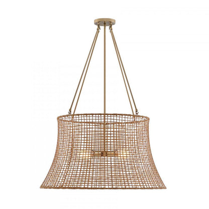 Savoy House Longleaf 4-Light Outdoor Chandelier Burnished Brass