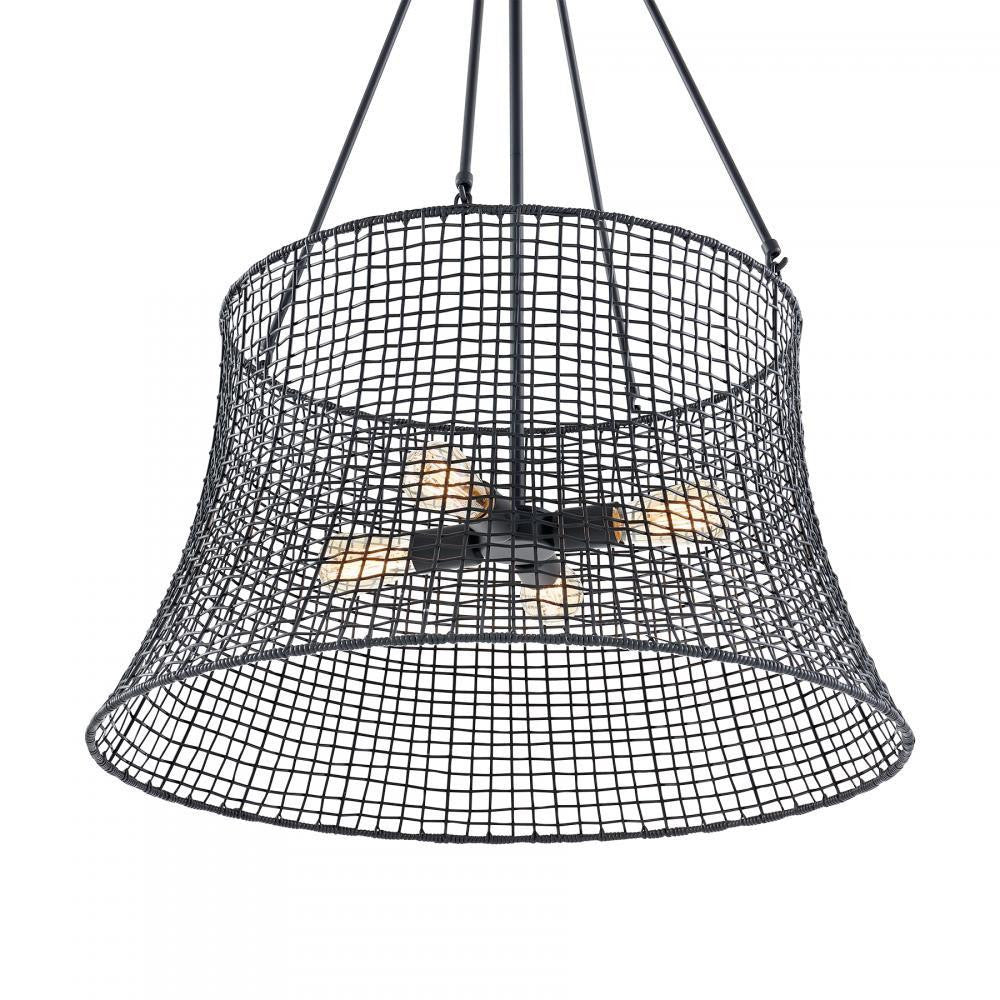 Savoy House Longleaf 4-Light Outdoor Chandelier in Matte Black, Savoy House 7-6192-4-89 ALXLE