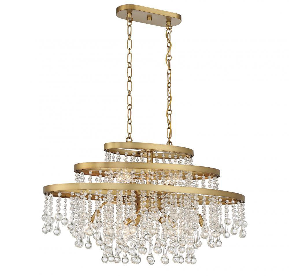 Savoy House Luna 10-Light Chandelier Warm Brass