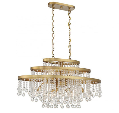Savoy House Luna 10-Light Chandelier Warm Brass