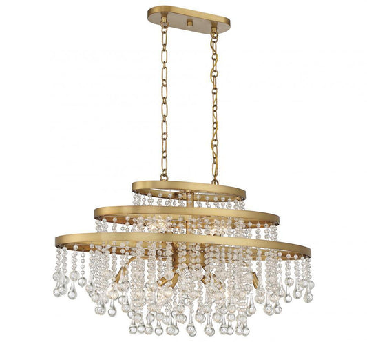 Savoy House Luna 10-Light Chandelier Warm Brass