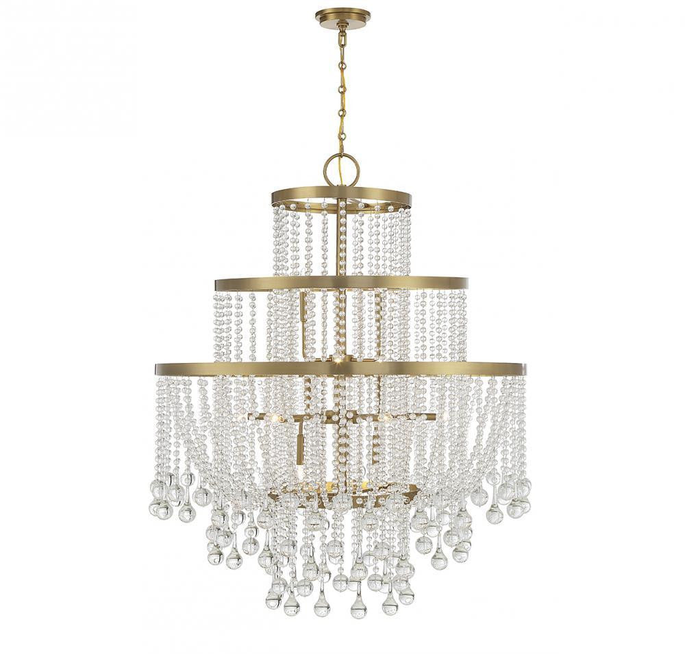 Savoy House Luna 15-Light Chandelier Warm Brass
