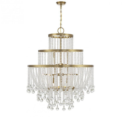 Savoy House Luna 15-Light Chandelier Warm Brass