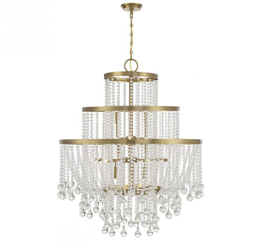 Savoy House Luna 15-Light Chandelier Warm Brass
